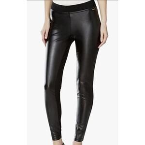 Calvin Klein Ponte Knit Faux Leather Leggings - XS